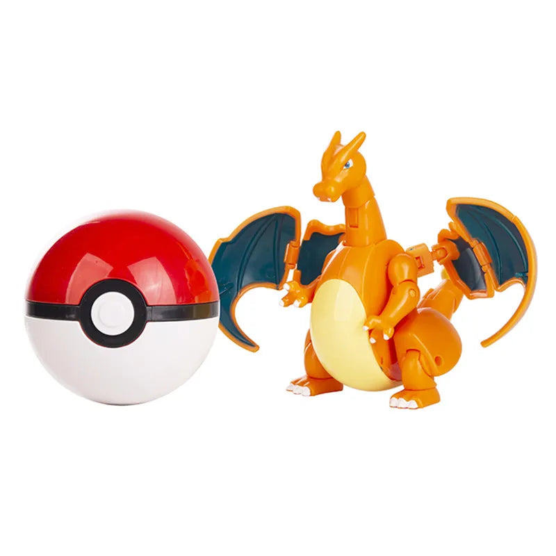 Pokemon Figures Box Pikachu Charizard Greninja Pocket Monster Pokeball Action Deformation Model Toys Gift
