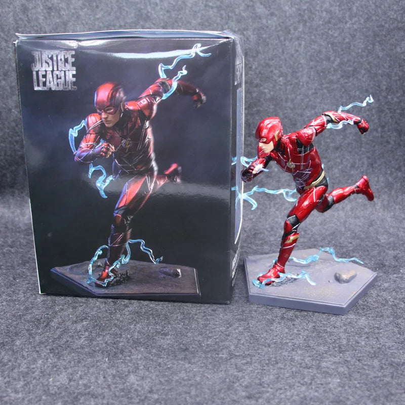 Super Hero Justice League The Flash Action Figure Running Statue Action Figure Models Toys 18cm