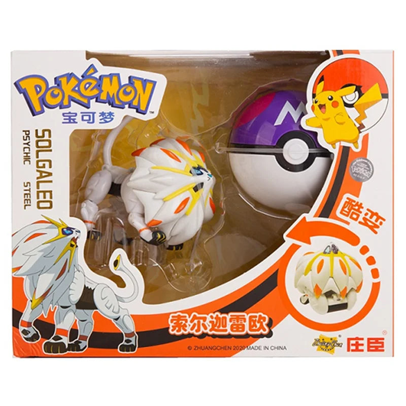 Pokemon Figures Box Pikachu Charizard Greninja Pocket Monster Pokeball Action Deformation Model Toys Gift