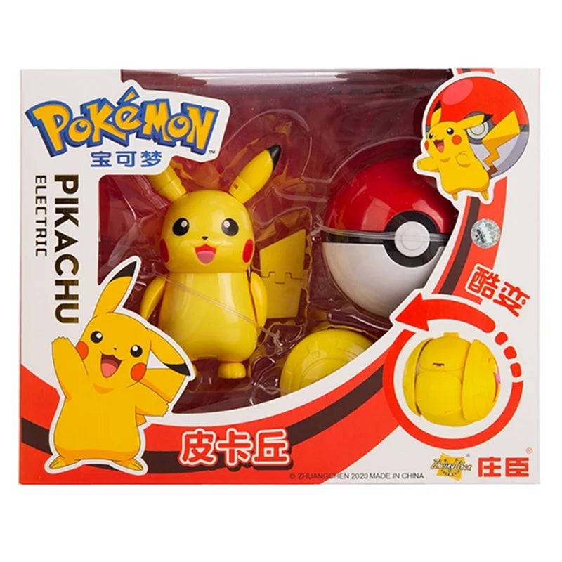 Pokemon Figures Box Pikachu Charizard Greninja Pocket Monster Pokeball Action Deformation Model Toys Gift