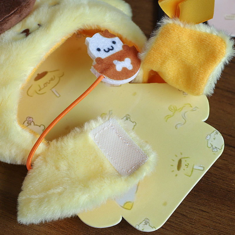 Hot Sanrio Labubu Cape Set Cute Sitting Party KT Melody Kuromi Clothes Monster Vinyl Doll Clothing Christmas Gift Toys
