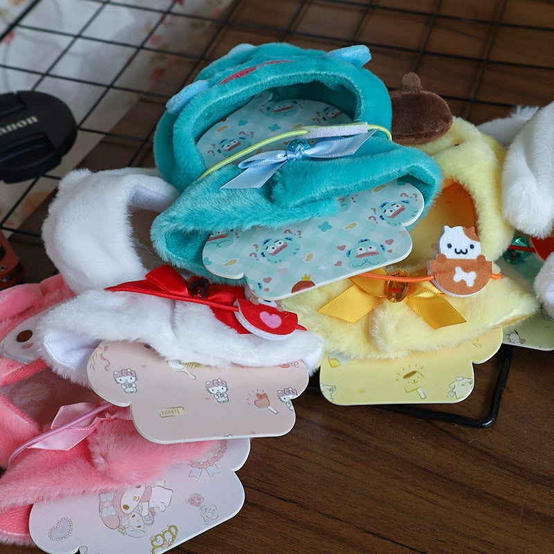 Hot Sanrio Labubu Cape Set Cute Sitting Party KT Melody Kuromi Clothes Monster Vinyl Doll Clothing Christmas Gift Toys