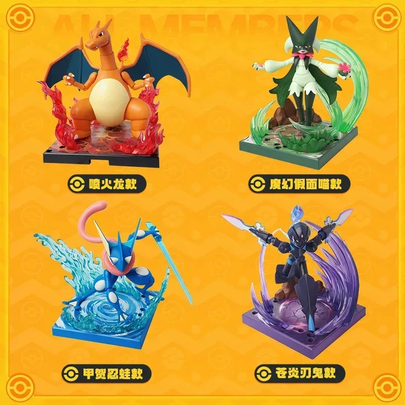 Pokémon Building Blocks Charizard Ceruledge Meowscarada Greninja Assembled Movable Model Ornament Toy Collection Gift