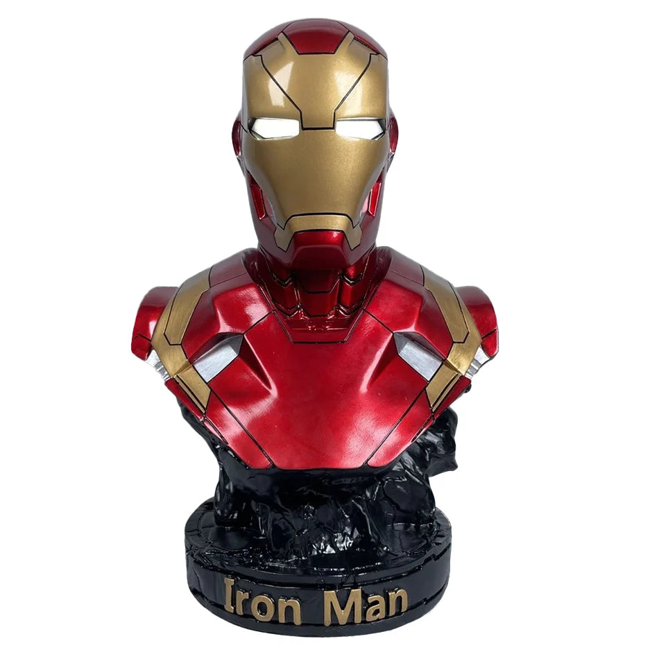 16CM Iron Man Panther Bust Anime Figure Statue marvel Avengers Large Figure Living Room Ornament Resin Collection Gift Toys