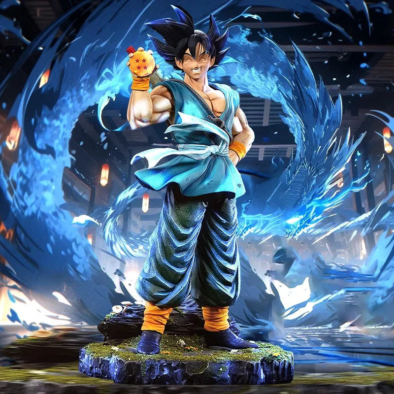 41cm Dragon Ball Sun Goku Happy Laughing Goku Figure Four Star Dragon Ball Action Figurine Statue Model Statue Toys Gift