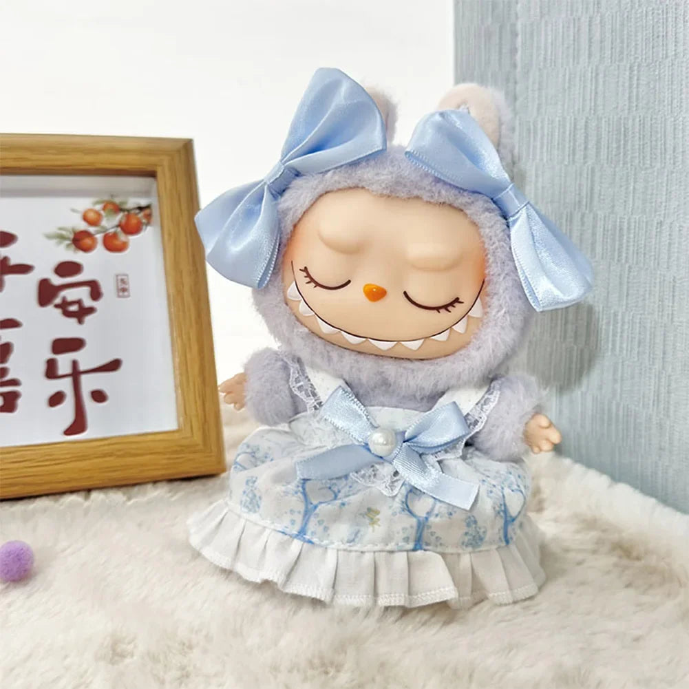 17cm Mini Plush Doll'S Clothes Outfit Accessories For Korea Kpop Exo Labubu Idol V1 V2 Strap skirt set Clothing Gift (No Doll)