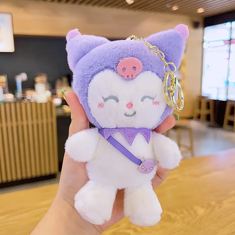 16cm Plush Sanrio Cinnamoroll Cute Doll Couple Keychain Pendant Grasping Stuffed Animal Doll Bag Pendant Gifts