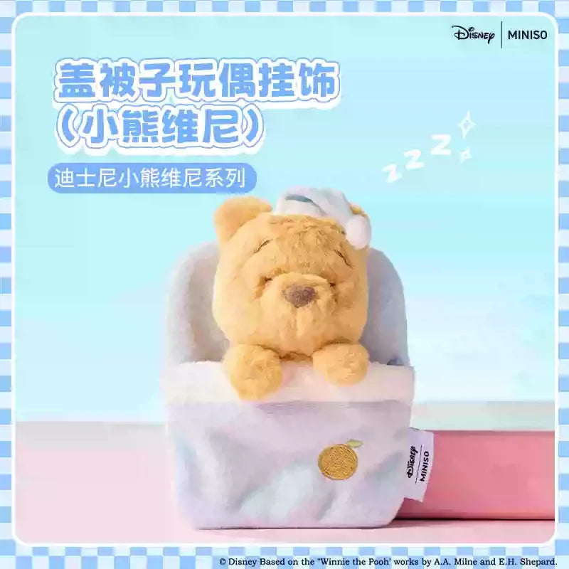 Miniso Disney Stitch Plush Doll Pendant Lotso Winnie the Pooh Stuffed Toy Cute Christmas Gift for Kids Soft Furry Ornament