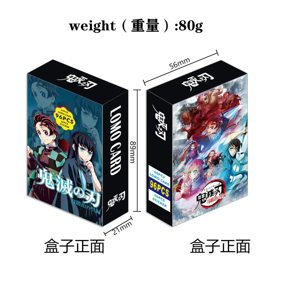 Naruto Japanese Anime Lomo Card One Piece 1pack/96pcs Card Games With Stickers Message Photo Gift For Anime Fan Game Collection