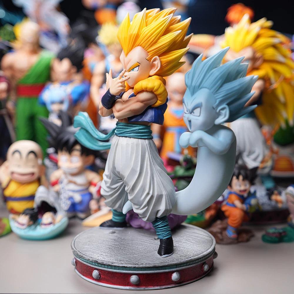 25cm/9.84in Anime Dragon Ball Z Figure Super Saiyan 3 Gotenks Figure SSJ3 Gotenks PVC Collectible Model Toys Gifts