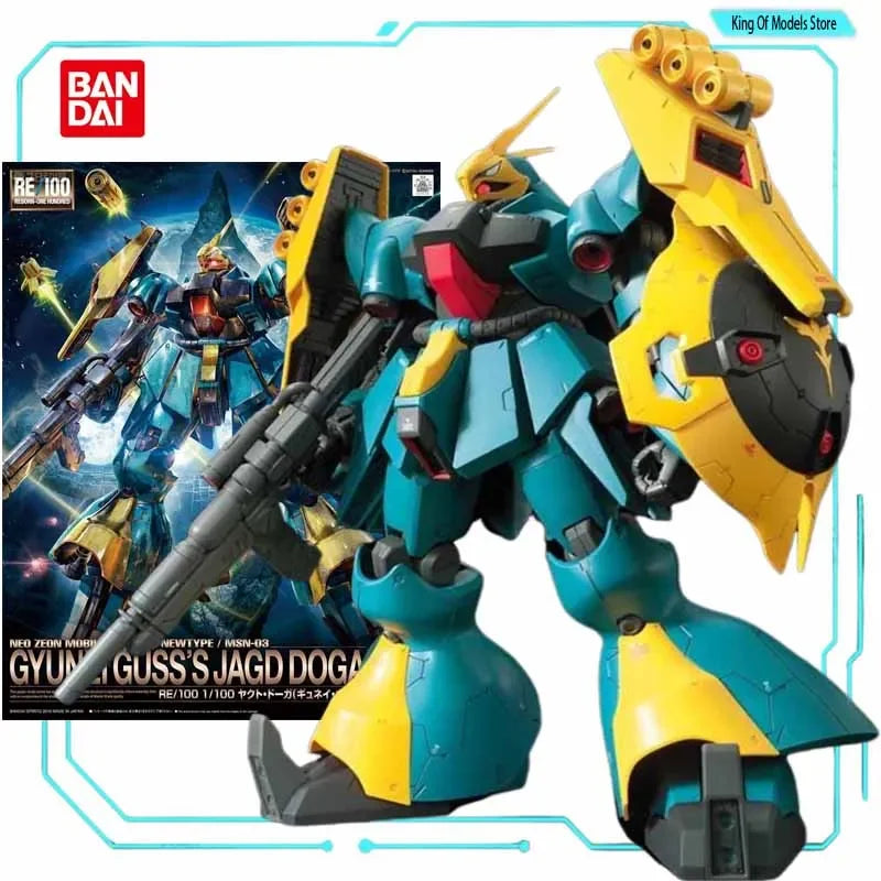 Bandai Original MODEL KIT GUNDAM RE 1/100 ALL  JAGD DOGA  ZAKU Anime Action Figure Assembly Model Toys  Model Gifts for Boys