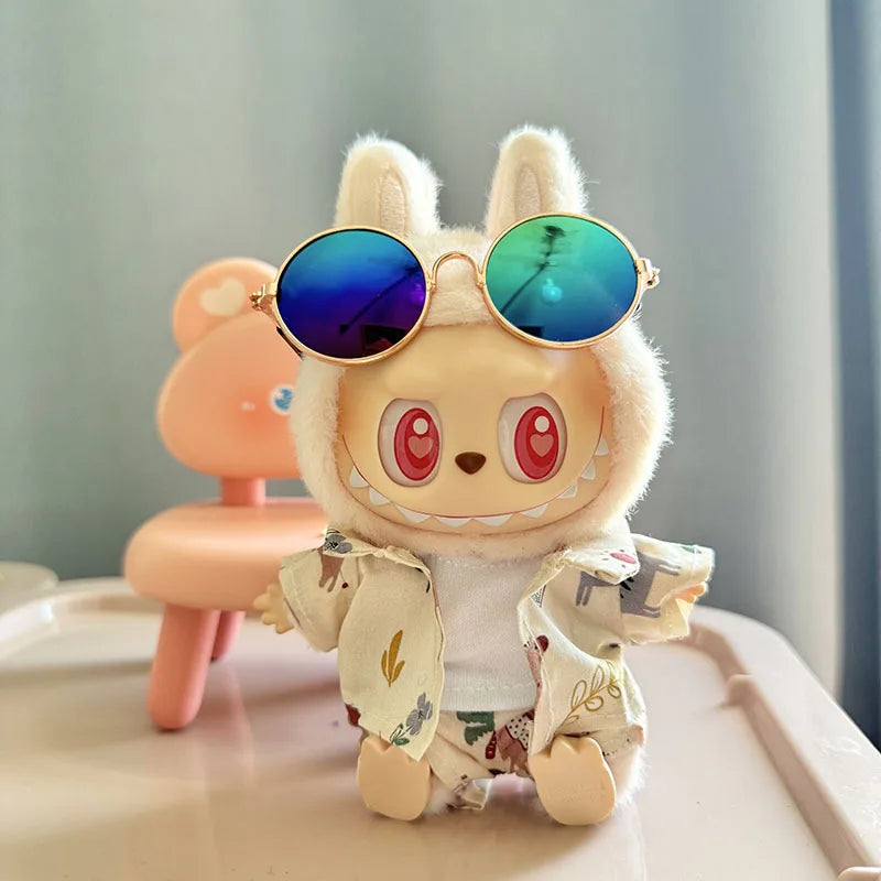 Labubu Doll Clothes Beach Resort Style Overalls Labubu Idol V1 V2 Dolls Clothing Accessories 15/17cm Plush Doll Universal (No Doll)