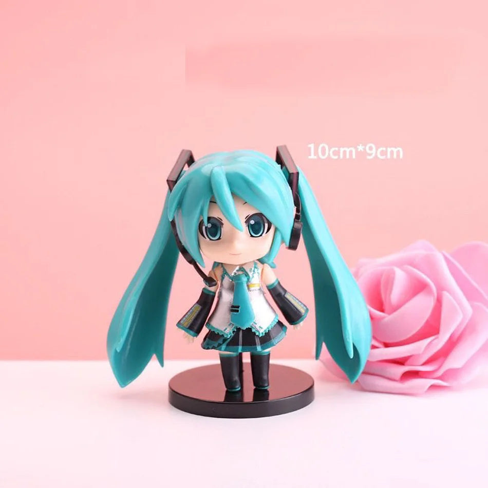Hatsune Miku Figure Mini Character Ornaments Kawai Pink Green Hatsune Home desk Decoration
