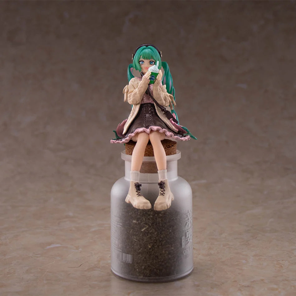 The  Hatsune Miku Anime Figure Autumn Date Miku Action Figure Kawaii Girl Noodle Stopper Figurine Compute