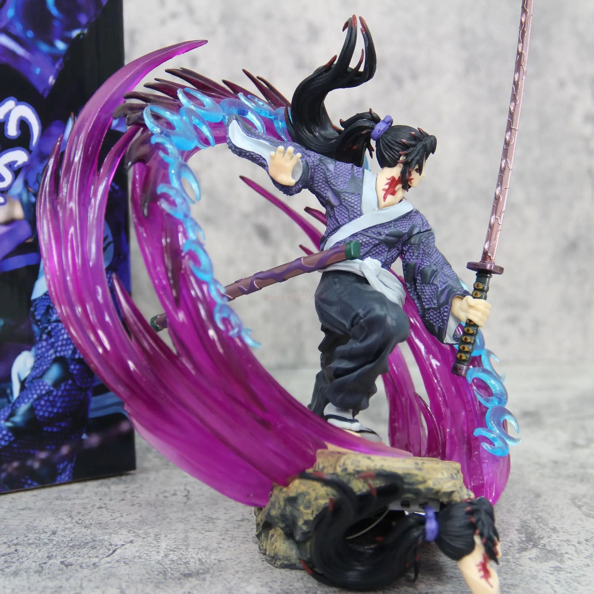 Hot 21cm Demon Slayer Kokushibo Tsugikuni Yoriichi Figure Gk Fierce Battle Action Figurine Pvc Statue Model Dolls Decor Toys