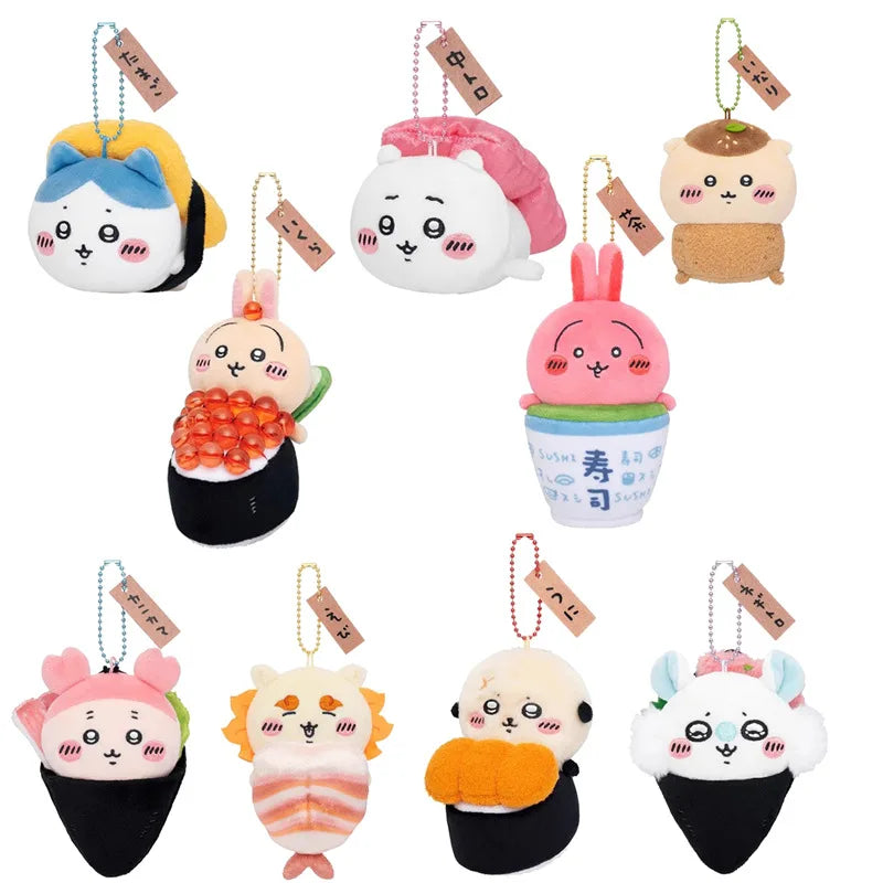 New Chiikawa Limited Sushi Series Kawaii Cute Usagi Plush Doll Pendant Anime Kawaii Hachiware Keychain Girl Bag Decoration Gift