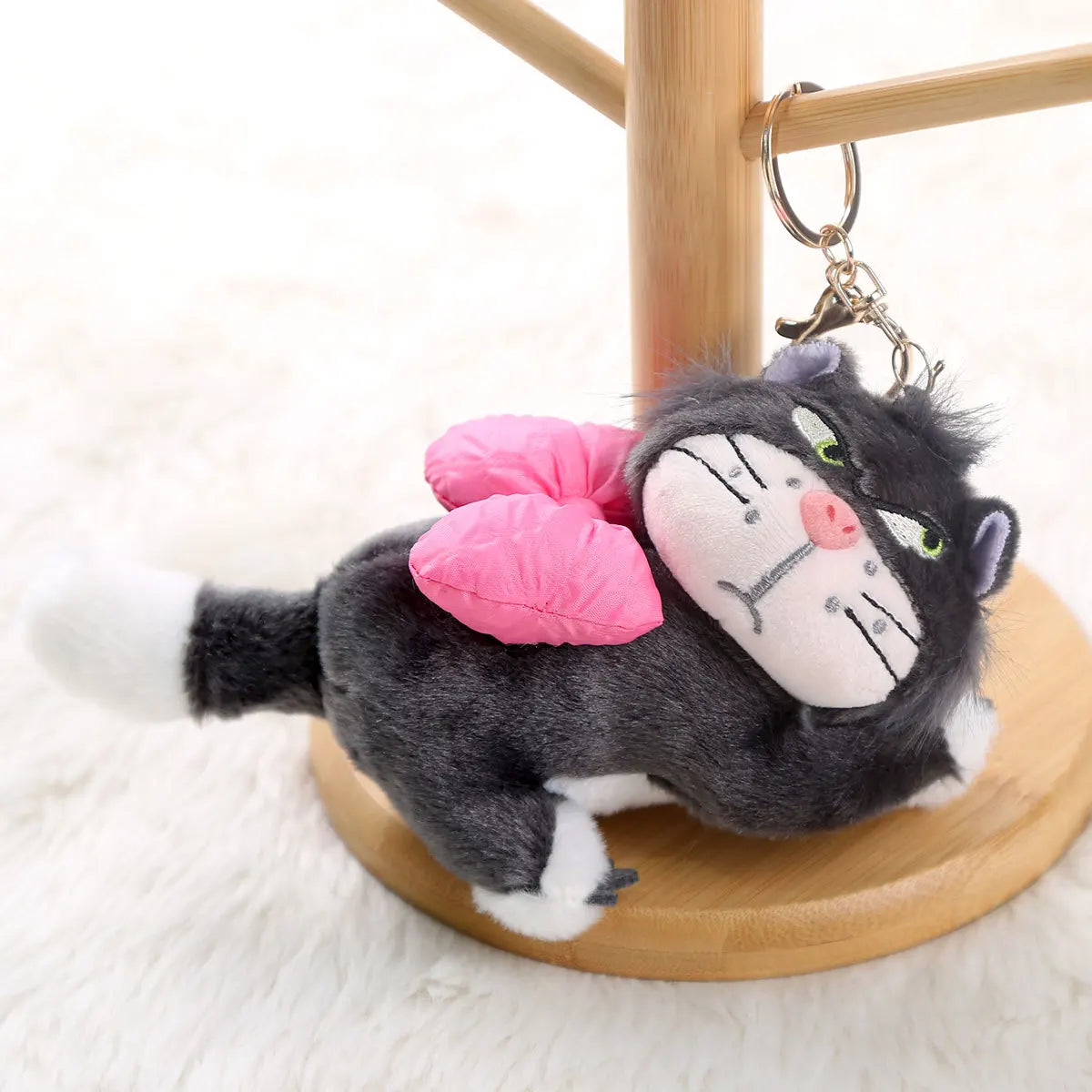 Lucifer Plush keychain Doll Kawaii Bow Lucifer Bag Pendant Plush Lucifer Coin Purse Stuffed Toy Backpack Pendant Birthday Gift