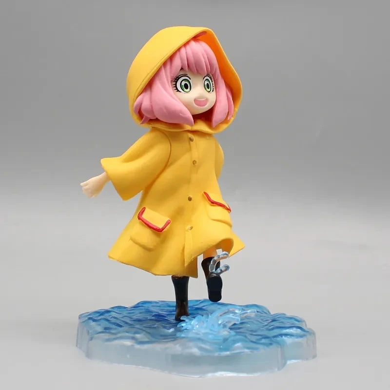12.5CM Anime Spy × Family Anya Forger Action Figure Raincoat Version PVC Model Toy Statue Collection Christmas Gift For Children
