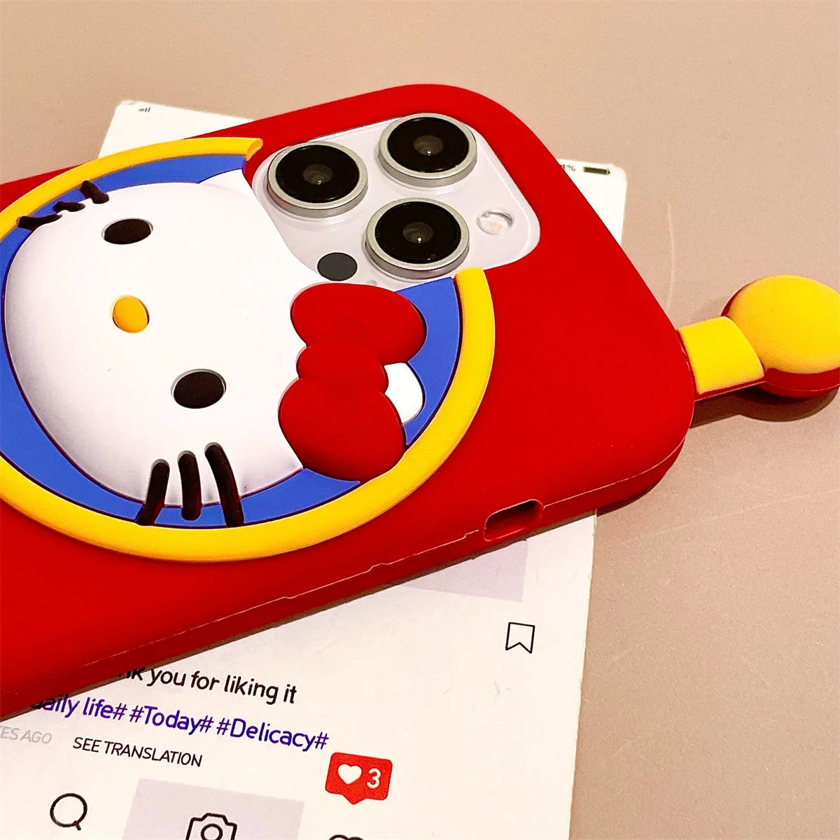 Kawaii Japan Ins Hello Kitty Phone Case For iPhone 16 15 14 13 12 Pro Max 16PRO 16Promax 3D Cartoon Soft Silicone Back Cover