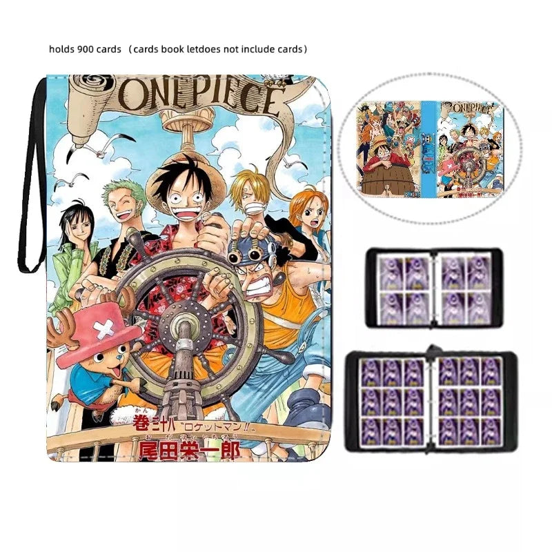 Anime 40-900pcs One Piece Luffy Zoro Card Book Pu Super Large Capacity Card Binder Display Game Collection Card Kids Toy Gift