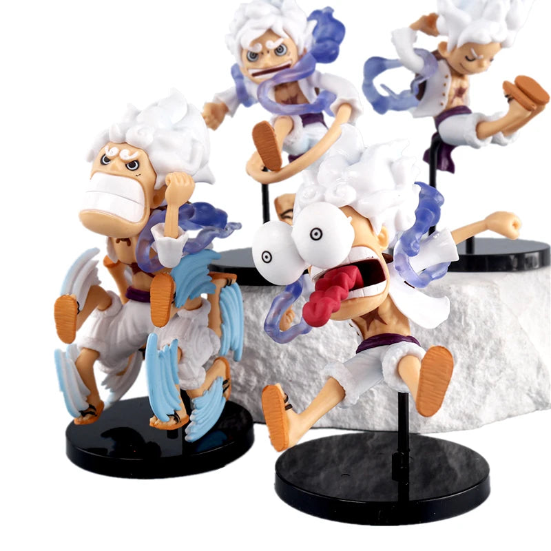 5pcs/set Anime One Piece Figure Q Version GEAR5 Sun God Nika Luffy Action Figures PVC Model Toys Statue Collection Kids Gifts
