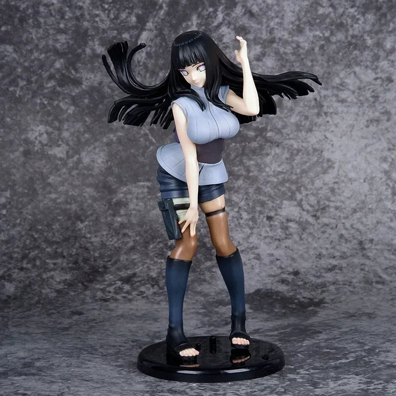 20cm Doll Model Uzumaki Naruto Anime Figures 2nd Generation Long Hair Hyuga Hinata Figurines Car Decoration Kids Toys Gifts