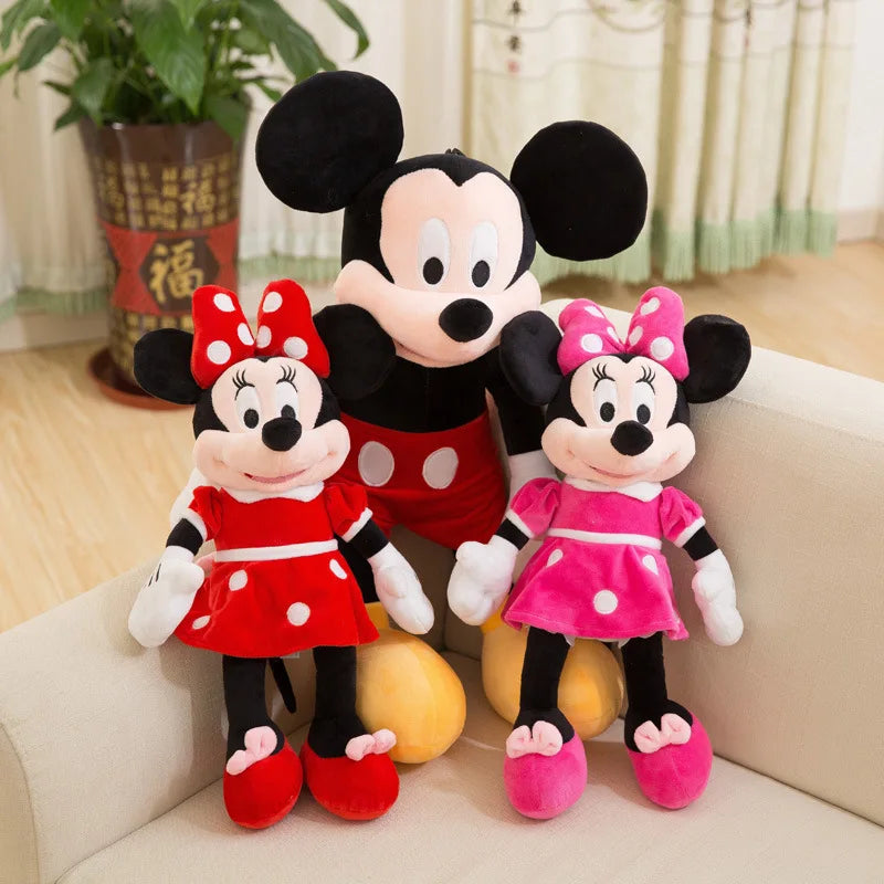 35-100cm Big Size Kawaii Stuffed Mickey&Minnie Mouse Plush Toy Soft Pillow Goofy Pluto Donald Duck Dolls Birthday Wedding Gifts