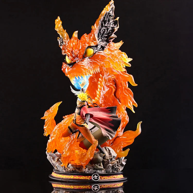 Naruto Shippuden  Anime Model Uzumaki Naruto Tailed Beast Bijuu Mode Action Figure 40cm Statue Collection Toy Kyubi Kurama Figma