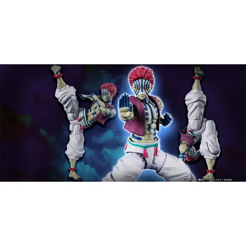 Original Bandai Demon Slayer S.H.Figuarts SHF Akaza Anime Action Figures Model Collection Toys Gifts