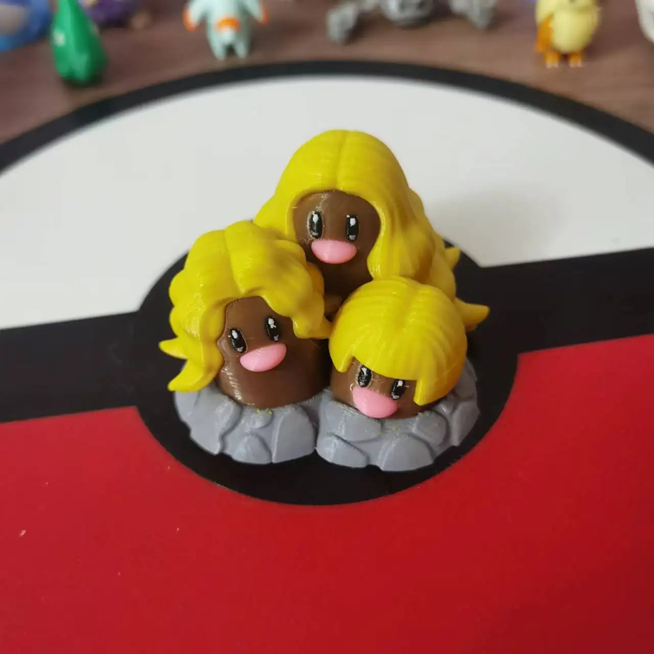 Anime Figures Dugtrio Diglett Slowpoke Proportion World 1:20 Diy 3D Printing Cute Cartoon Character Desktop Model Kid Gifts Toy