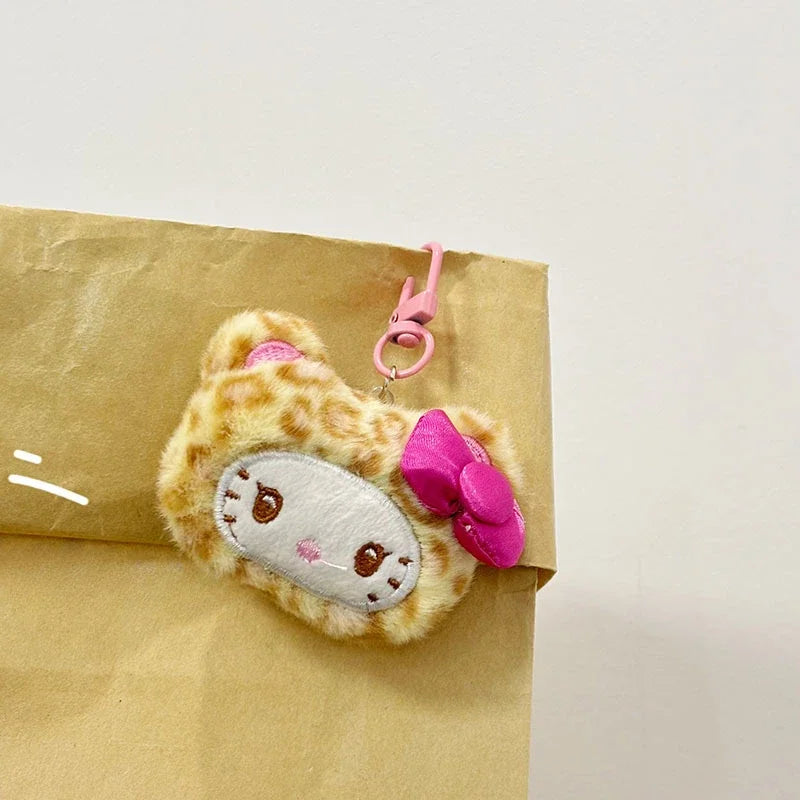 Sanrio Hello Kitty Cinnamoroll Plush Doll Keychain Anime Backpack Pendant Decoration Cute Cartoon Plush Toy Girls Birthday Gifts