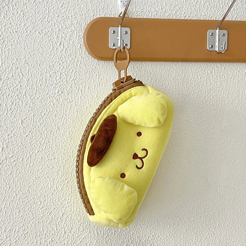 Cute Cartoon Pompompurin Pen Bag Kawaii Plush Pencil Box Lovely Student Stationery Case For Girls Cosmetics Storage Bags