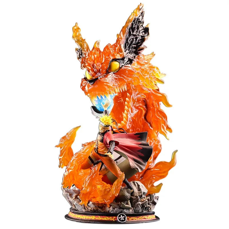 Naruto Shippuden  Anime Model Uzumaki Naruto Tailed Beast Bijuu Mode Action Figure 40cm Statue Collection Toy Kyubi Kurama Figma
