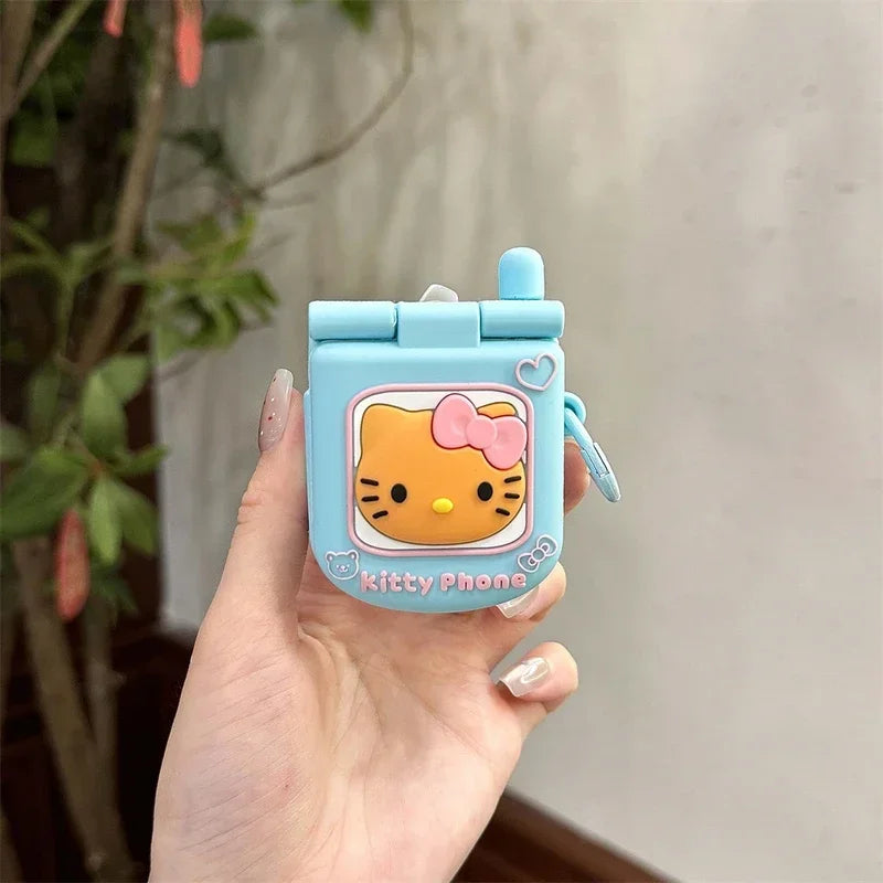 3D Cute Sanrio Hello Kitty Earphone Case For Airpods 1 2 3 4 Pro 2 Wireless Bluetooth Headset Protective Soft Cover With Pendant