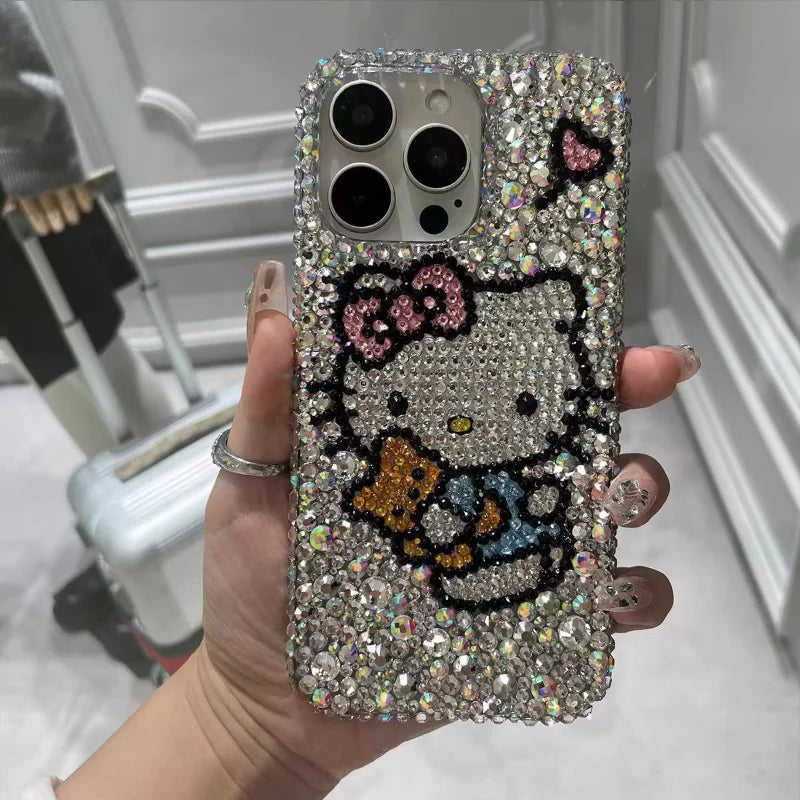 Sanrio Material Package for iPhone 15 14 13 Pro Max iPhone Xs iPhone Case 8 plus Rhinestone 7 Hello Kitty 11 Protective Case 6