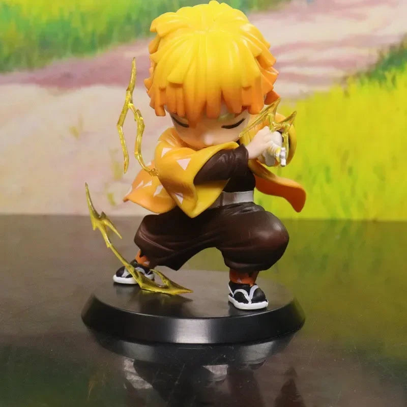 Demon Slayer Figure Kamado Tanjirou Tomioka Giyuu Kanroji Mitsuri Action Figure Q Version Model Cartoon Desktop Decor Toys Gift