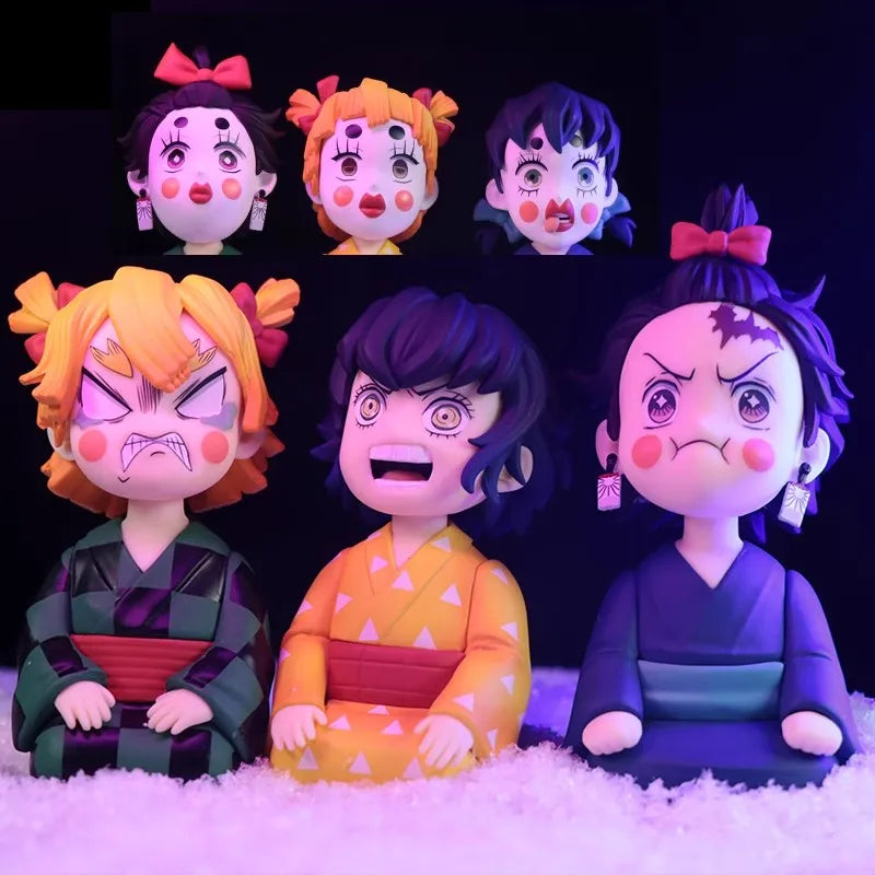Demon Slayer flower Street Chapter Kamado Tanjirou Boxed Car Decoration Hand Action Figure Ornament Model Original Stock toys