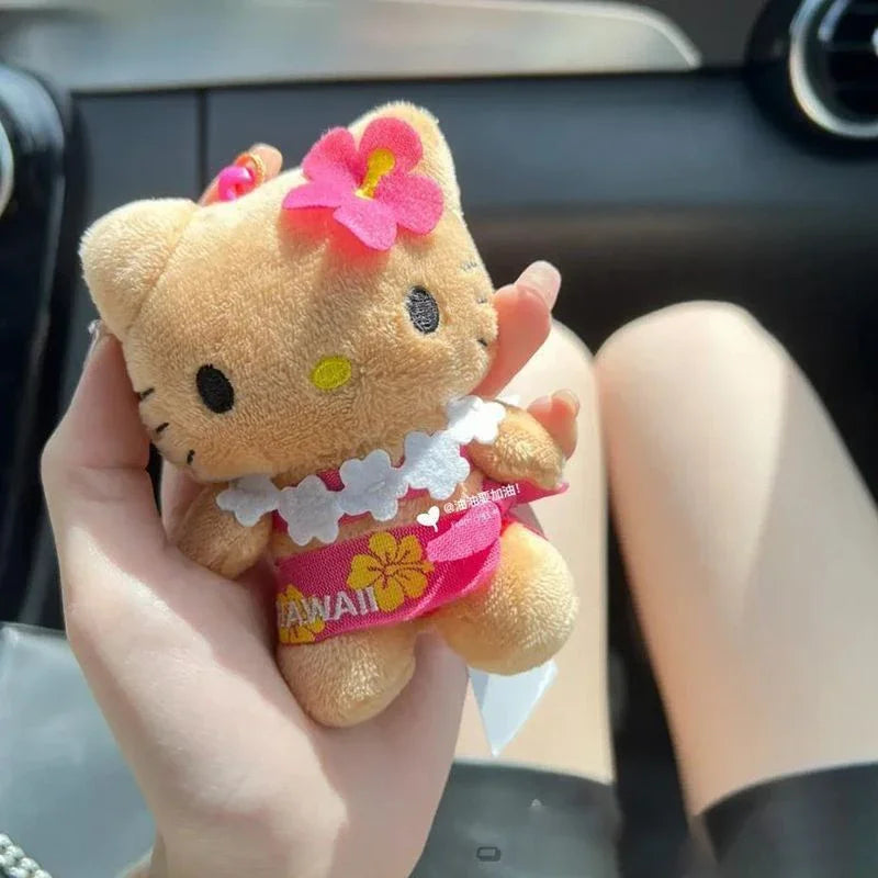 Sanrio Hello Kitty Doll Keychain Pendant Cartoon Kt Cat Stuffed Kawaii Plushies Key Ring Bag Accessories Girls Holiday Gift Toys