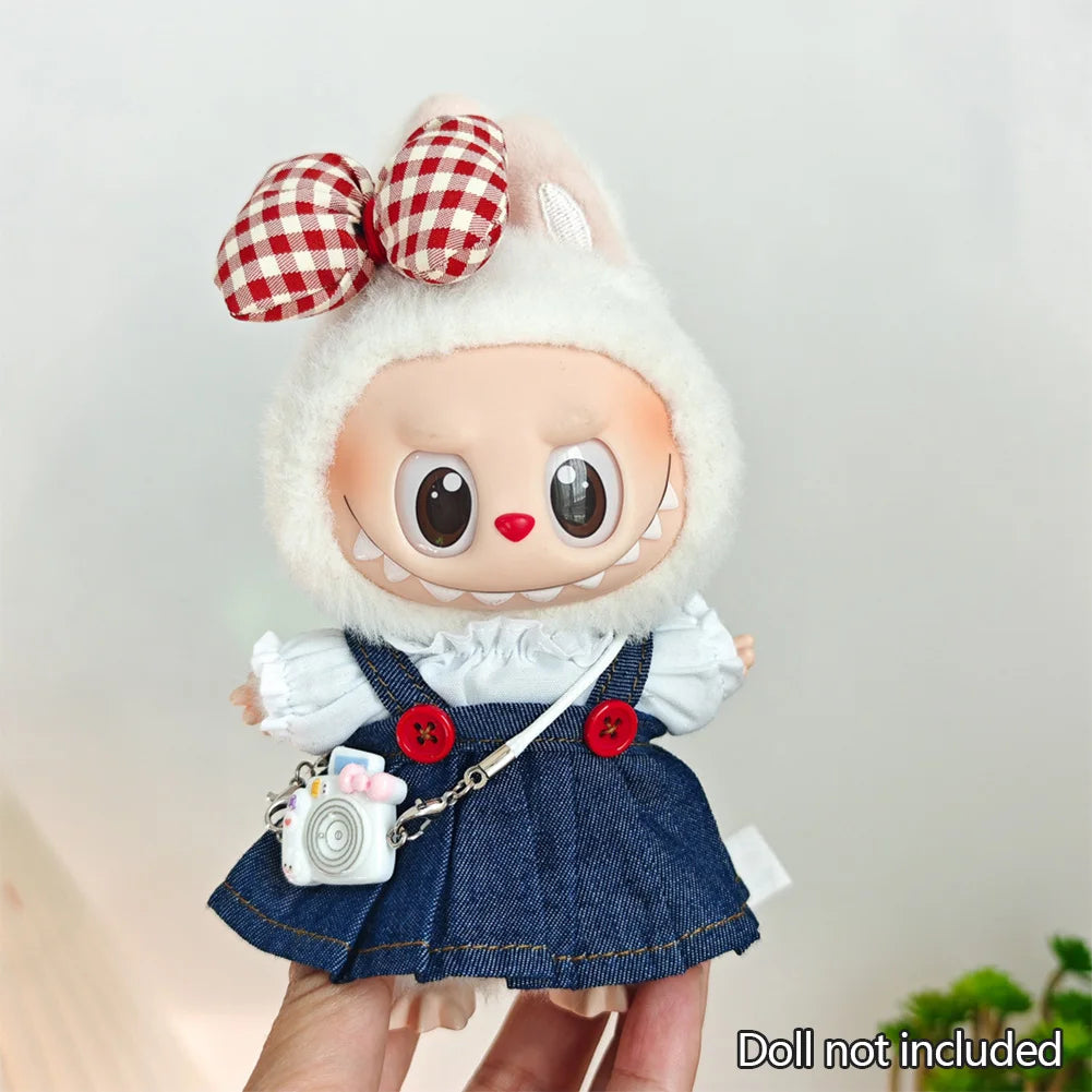 Mini Doll'S Clothes Outfit Accessories For Korea Kpop Exo 15-17cm Labubu V1 V2 Baseball jersey pants shoes camera Clothing Gift