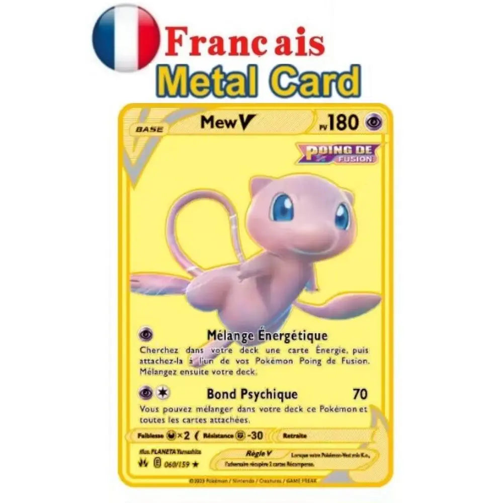 New Pocket Monster French Card Metal Gold Vmax GX Energy Card Charizard Pikachu Rare Series Combat Coach Card Children's Toy Gif