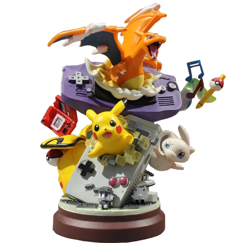 20cm pokemon Pikachu Anime Figure Pikachu Game Machine Model Gameboy Pika Mew Charizard Doll PVC Statue Ornament Decora Toy Gift