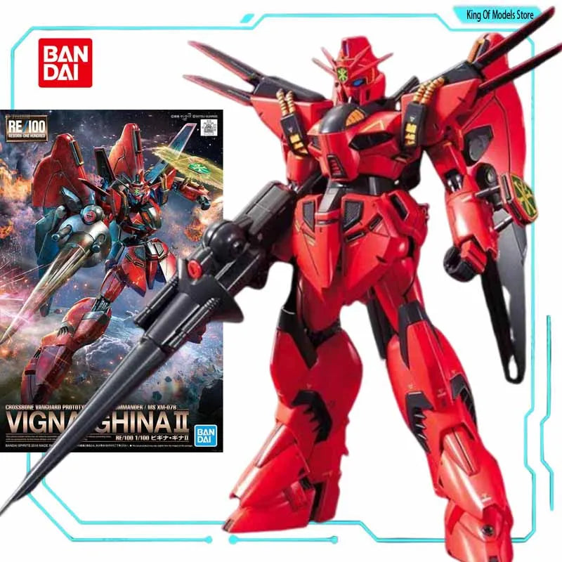 Bandai Original MODEL KIT GUNDAM RE 1/100 ALL  JAGD DOGA  ZAKU Anime Action Figure Assembly Model Toys  Model Gifts for Boys