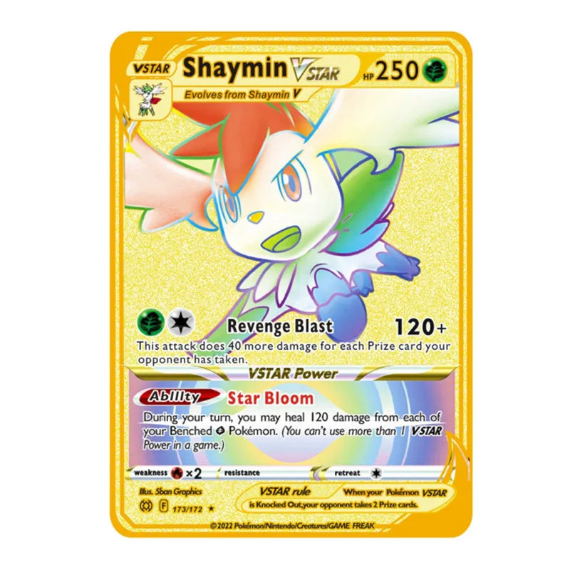 English Metal Pokemon Cards DIY Arceus Pikachu   Mewtwo Shiny Iron  GX Vmax EX Game Kids Collection Card Toy Gift pokemon card