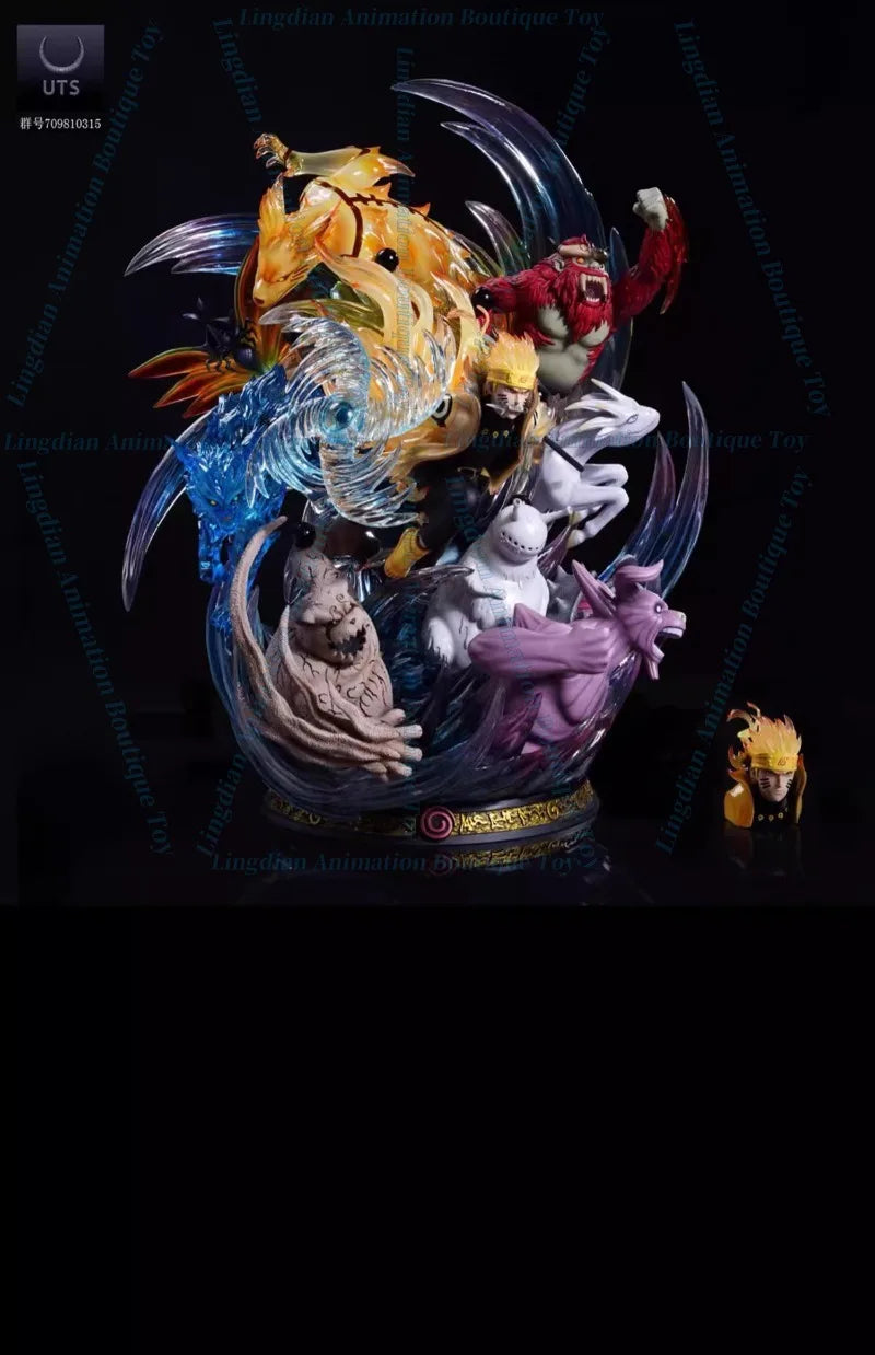 Naruto Six Paths and The Nine Tailed Beasts Naruto Figure Statue GK Animation Character Model Toy Collection
