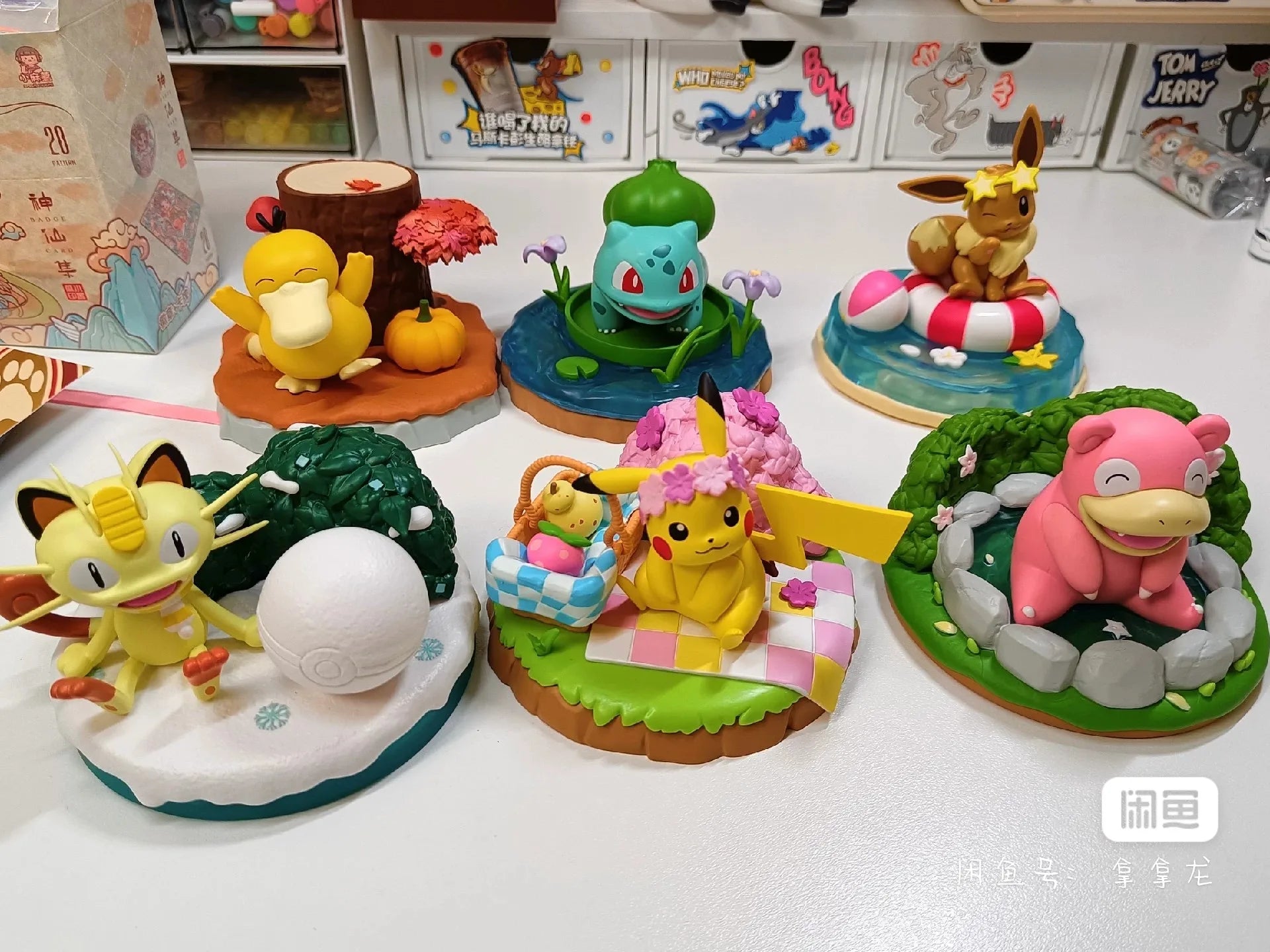 Pokemon Pikachu Psyduck Slowpoke Meowth Series Natural Wilderness Fun  Action Figure Model For Birthday Toys Gift