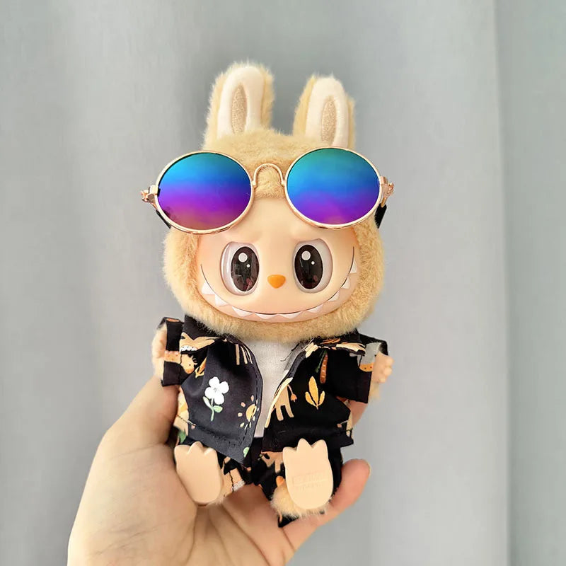 Labubu Doll Clothes Beach Resort Style Overalls Labubu Idol V1 V2 Dolls Clothing Accessories 15/17cm Plush Doll Universal (No Doll)