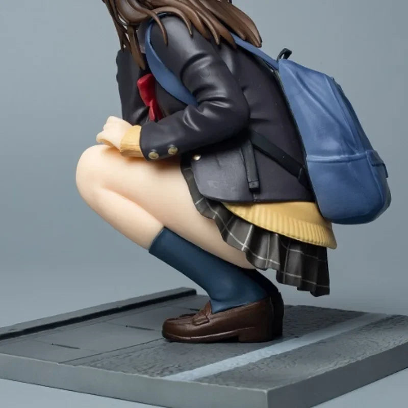 Anime Shave The Beard and Pick Up A High School Girl Figure Ogiwara Sayu Squat Uniforms Model Ornaments Collectible Toys Gift