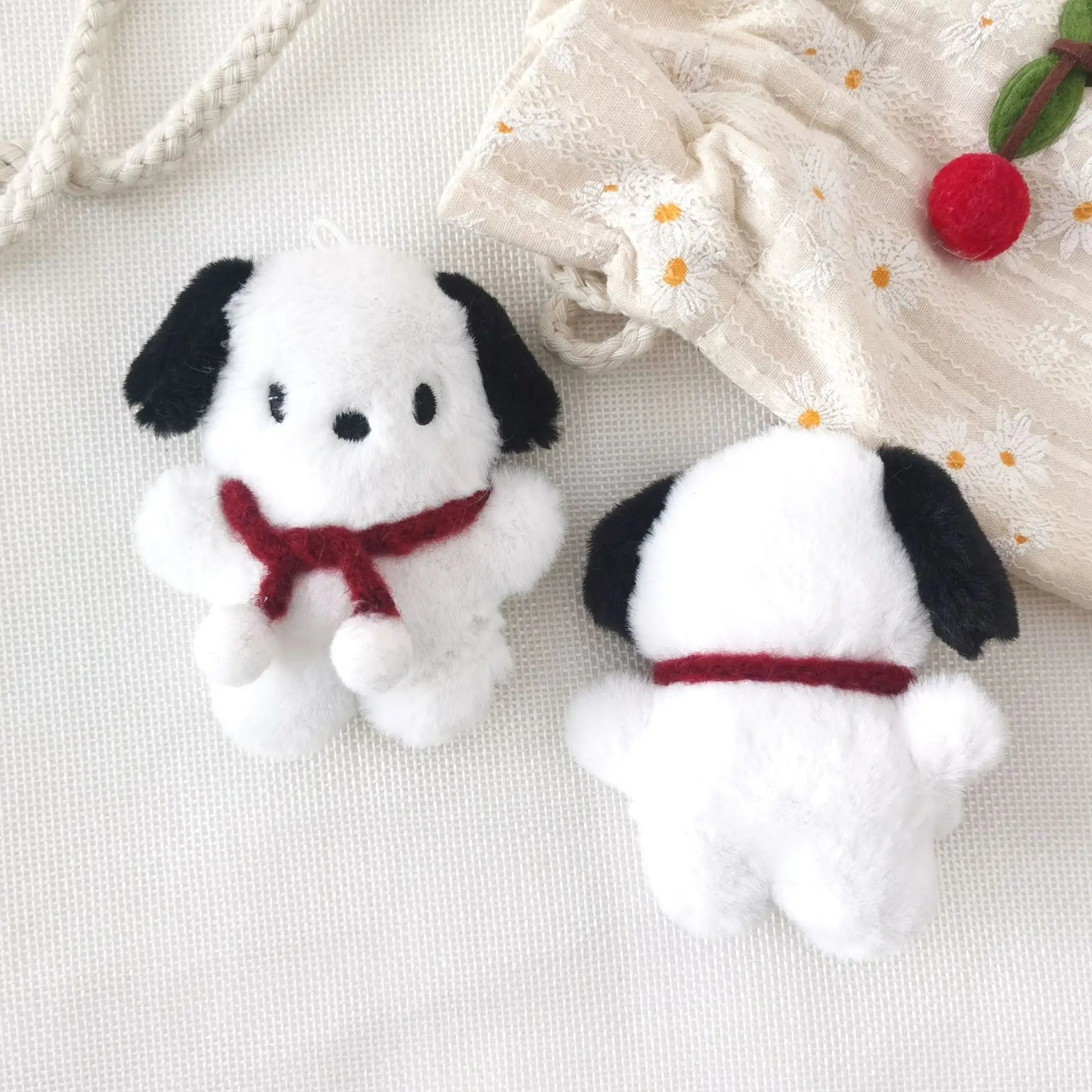 Cute Cartoon Plush Dog Doll Keychain For Girls Gifts Keyring Creative Car Bag Hanging Accessories
