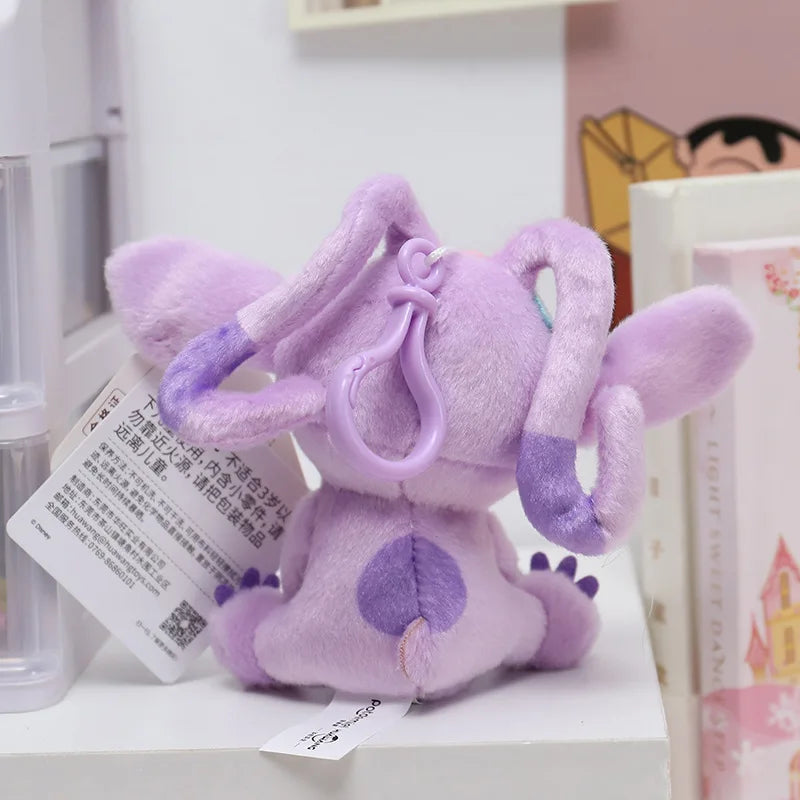 Kawaii Disney Stitch Angel Plush Stuffed Toys Purple Anime Lilo&Stitch Doll Cute Keychain Pendant Birthday Gift For Kid Girl