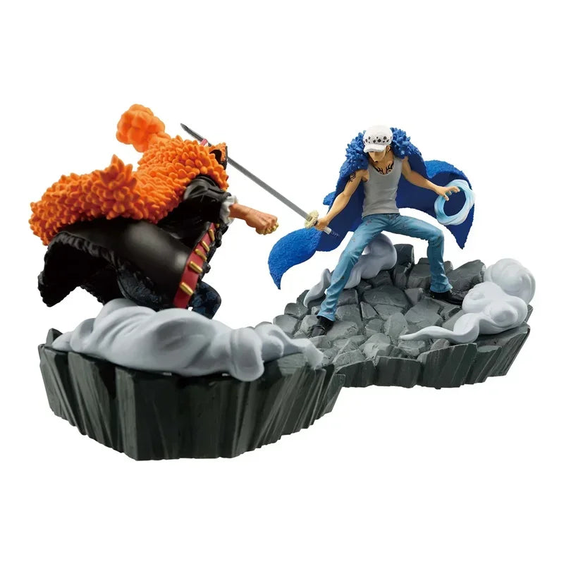 Bandai Original Banpresto Anime ONE PIECE Trafalgar D Water Law VS Marshall D Teach PVC Action Figure Model Collectible Toy Gift